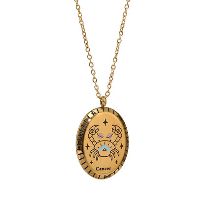 Constelaciones del Zodíaco Medal Necklace (18K Gold Plated)