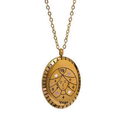 Constelaciones del Zodíaco Medal Necklace (18K Gold Plated)