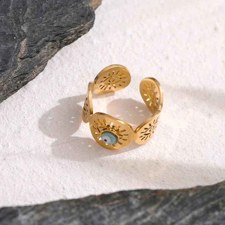 Turkish Eye Hera Ring (18K Gold Plated)
