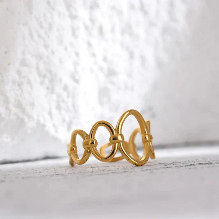Laura Links Open Ring (18K Gold Plated)