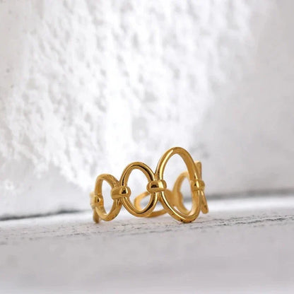 Laura Links Open Ring (18K Gold Plated)
