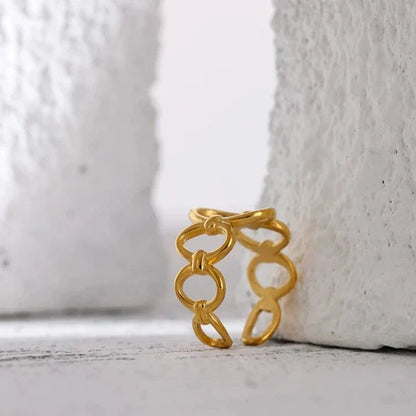 Laura Links Open Ring (18K Gold Plated)