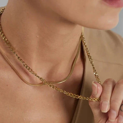 Capas of Malla and Chain Necklace (18K Gold Plated)