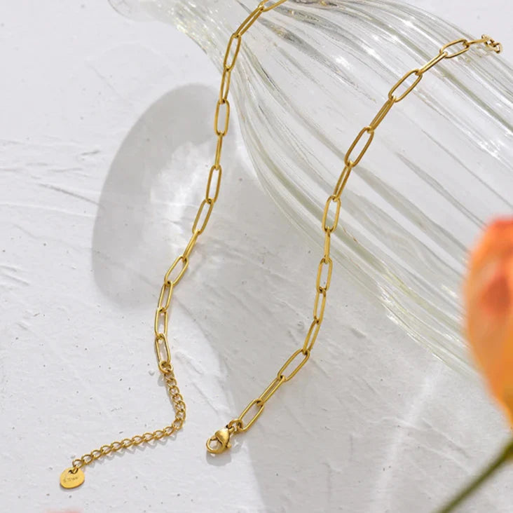 Pearl Rústica with Links Necklace (18K Gold Plated)