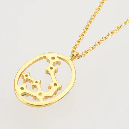 Constelaciones del Zodíaco Circonio Colorido Necklace (18K Gold Plated)