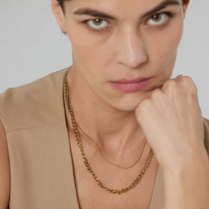 Capas of Malla and Chain Necklace (18K Gold Plated)