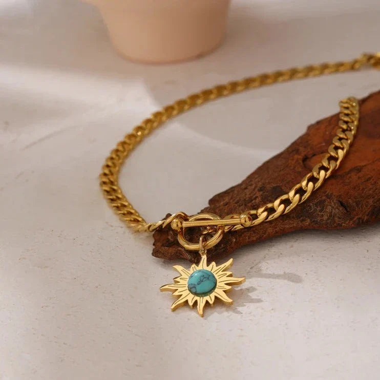 Sun of Mayo Chain Necklace (18K Gold Plated)