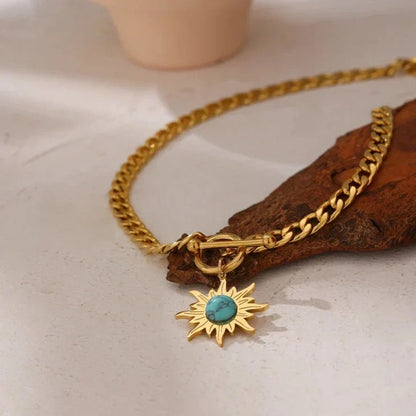 Sun of Mayo Chain Necklace (18K Gold Plated)