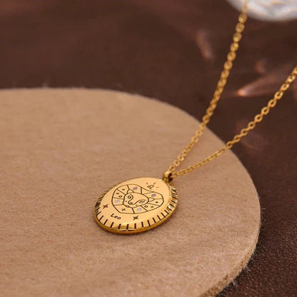 Constelaciones del Zodíaco Medal Necklace (18K Gold Plated)