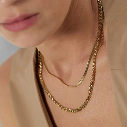 Capas of Malla and Chain Necklace (18K Gold Plated)