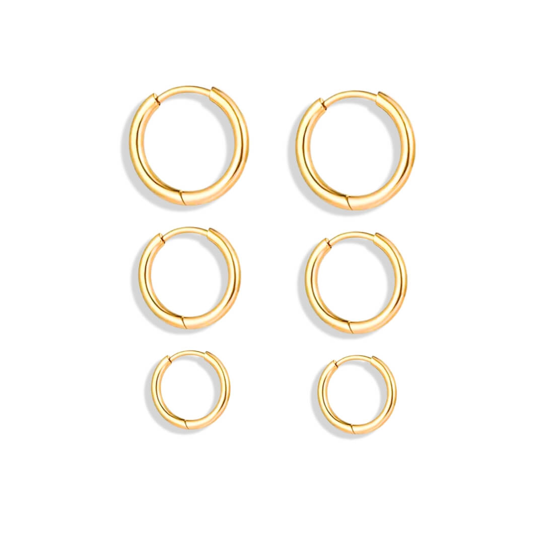 Aro Trío Earrings (Chapados in Gold 18K)