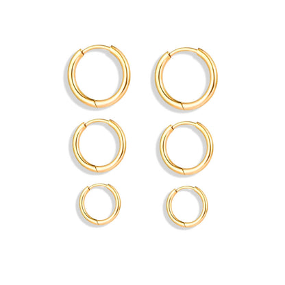 Aro Trío Earrings (Chapados in Gold 18K)