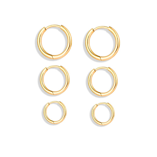 Aro Trío Earrings (Chapados in Gold 18K)