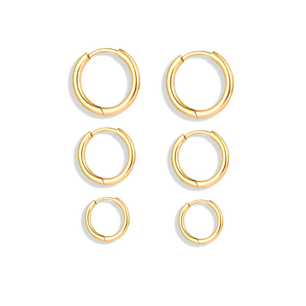 Aro Trío Earrings (Chapados in Gold 18K)