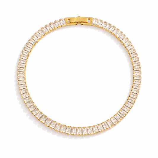 Riviera with Zirconia Baguette Bracelet (Gold Plated)