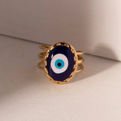 Amulet Turkish Eye Ring (Gold Plated)