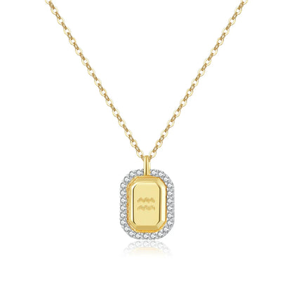 12 Signos del Zodíaco Zirconia Necklace (18K Gold Plated)