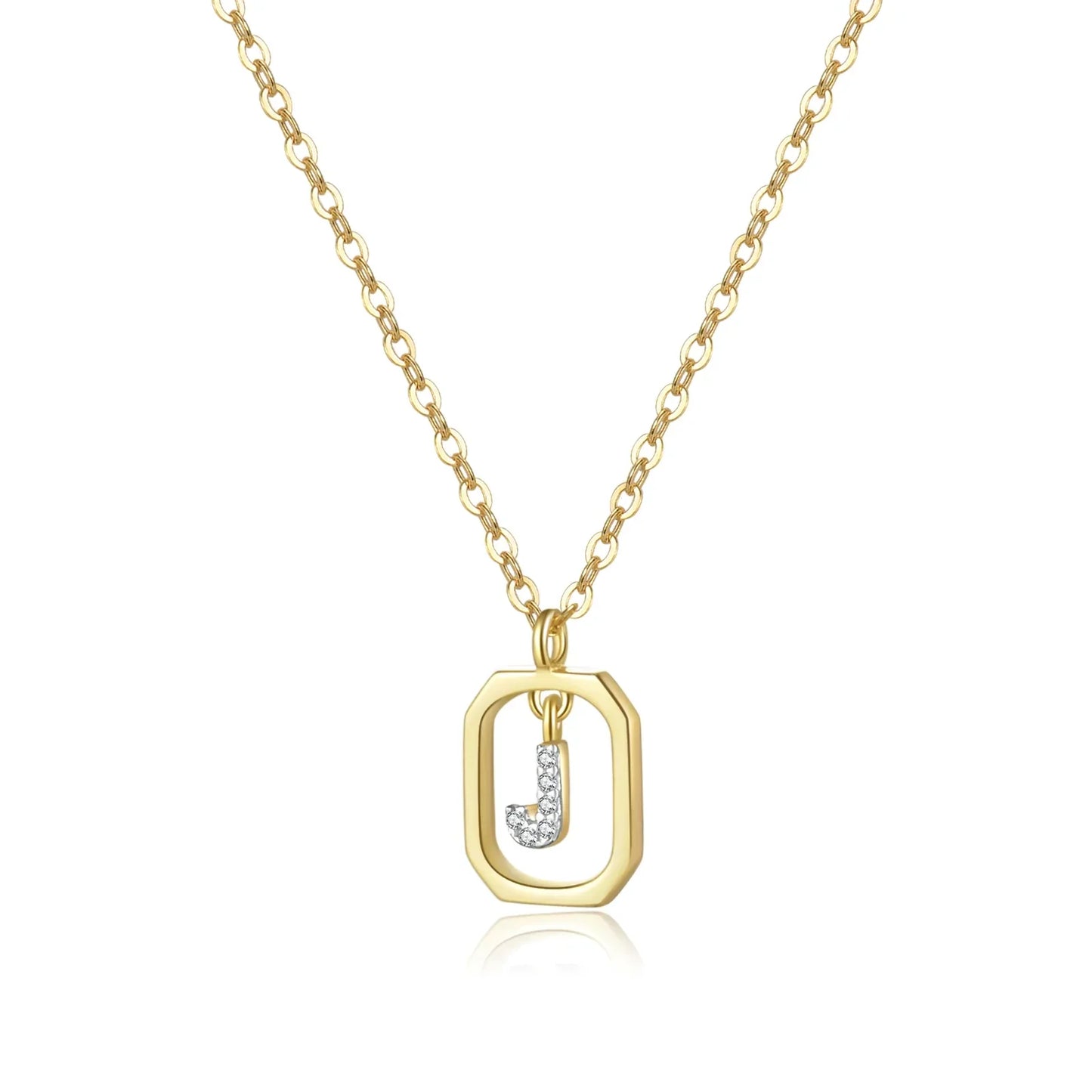 Iniciales with Zirconia Necklace (18K Gold Plated)