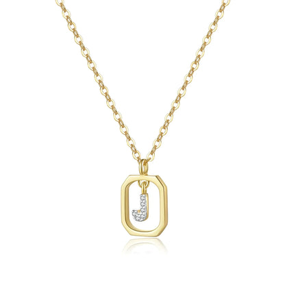 Iniciales with Zirconia Necklace (18K Gold Plated)