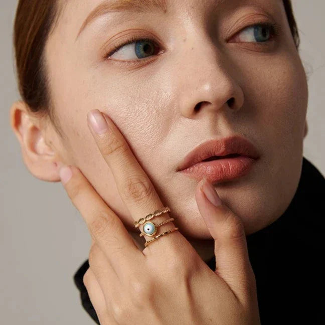 Turkish Eye Afrodita Ring (18K Gold Plated)