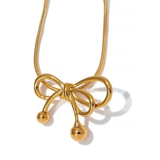 Bow Necklace (18K Gold Plated)