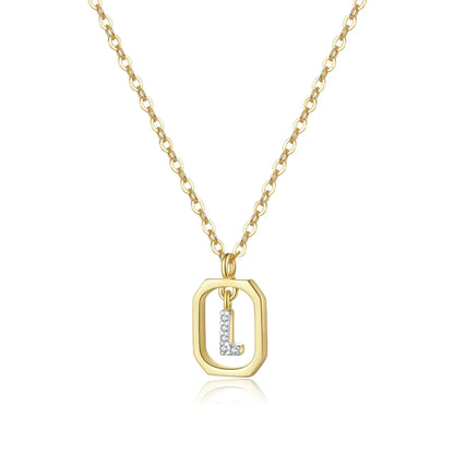 Iniciales with Zirconia Necklace (18K Gold Plated)