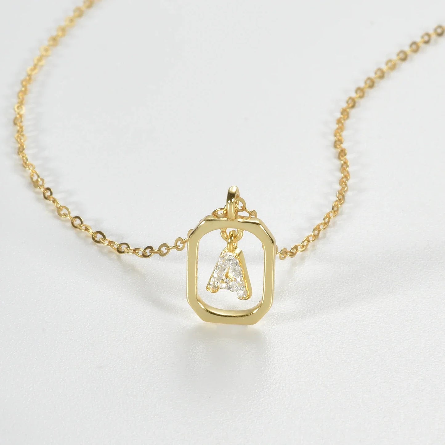 Iniciales with Zirconia Necklace (18K Gold Plated)