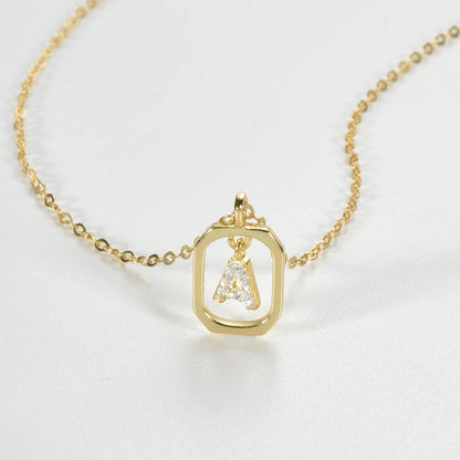 Iniciales with Zirconia Necklace (18K Gold Plated)