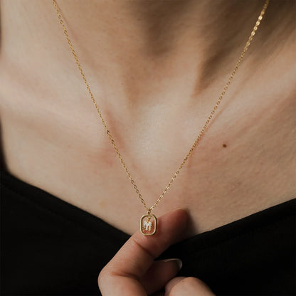 Iniciales with Zirconia Necklace (18K Gold Plated)