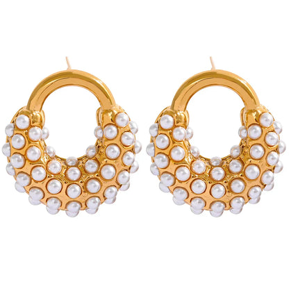Set Spike Pearl: Bracelet + Earring + Ring (18K Gold Plated)