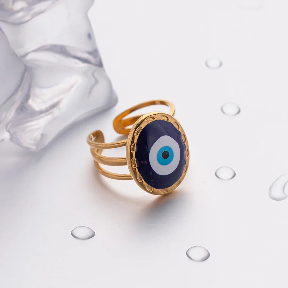 Amulet Turkish Eye Ring (Gold Plated)
