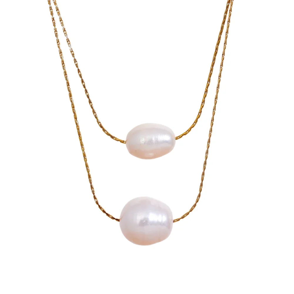 Pearl Dos Capas Necklace (18K Gold Plated)