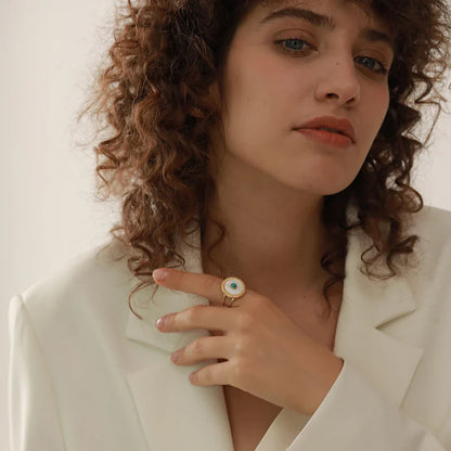 Turkish Eye Gaia Ring (18K Gold Plated)