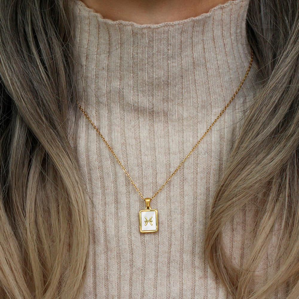 Collection of Necklaces Signos del Zodiac Perlado (18K Gold Plated)