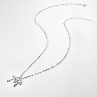 Cross Triple Circonias Necklace (18K Gold Plated)