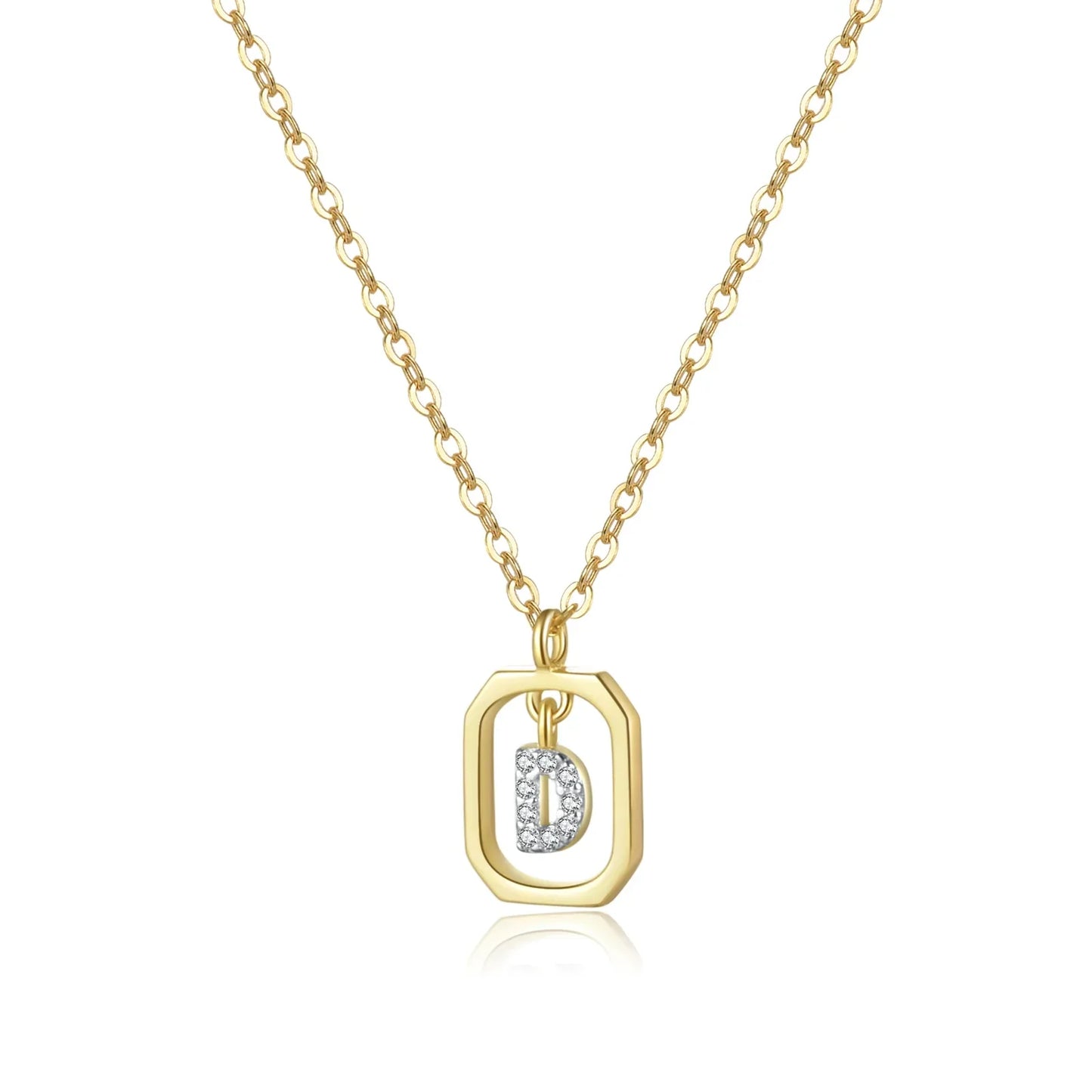 Iniciales with Zirconia Necklace (18K Gold Plated)
