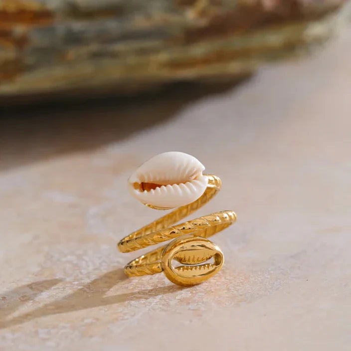 Double Shells Ring (Gold Plated)