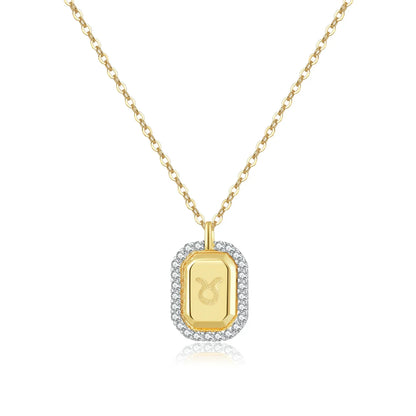 12 Signos del Zodíaco Zirconia Necklace (18K Gold Plated)