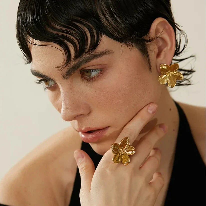 Cherry Blossom Earring (18K Gold Plated)