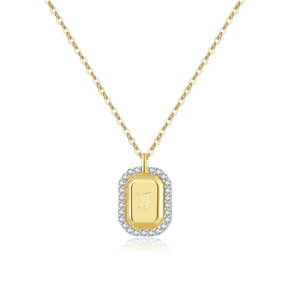 12 Signos del Zodíaco Zirconia Necklace (18K Gold Plated)