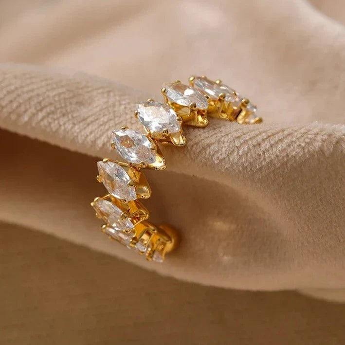 Vicenza with Crown of Zirconia Marquise Ring (18K Gold Plated)