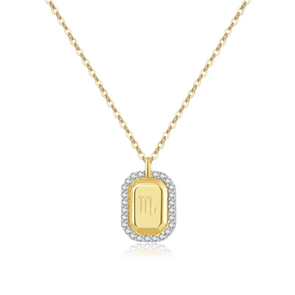 12 Signos del Zodíaco Zirconia Necklace (18K Gold Plated)