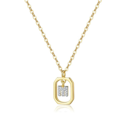 Iniciales with Zirconia Necklace (18K Gold Plated)
