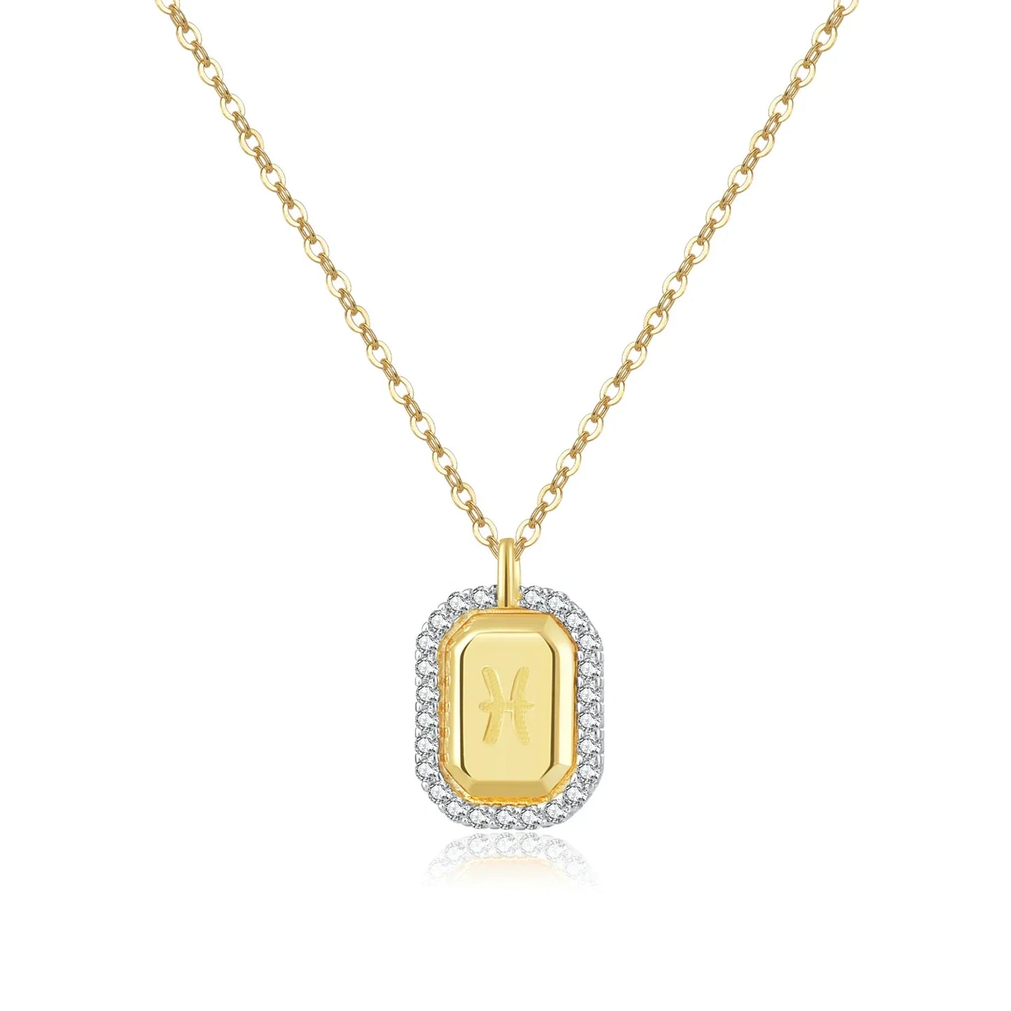 12 Signos del Zodíaco Zirconia Necklace (18K Gold Plated)