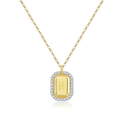 12 Signos del Zodíaco Zirconia Necklace (18K Gold Plated)
