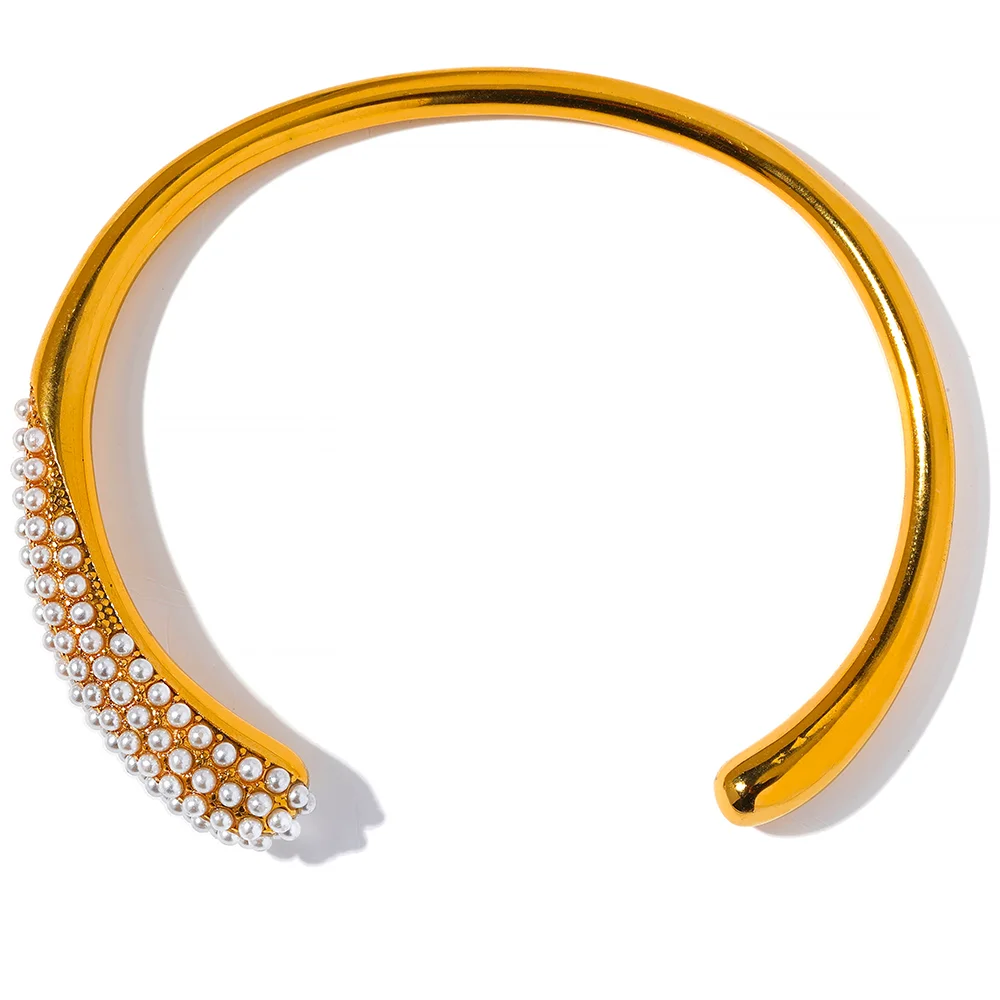 Set Spike Pearl: Bracelet + Earring + Ring (18K Gold Plated)