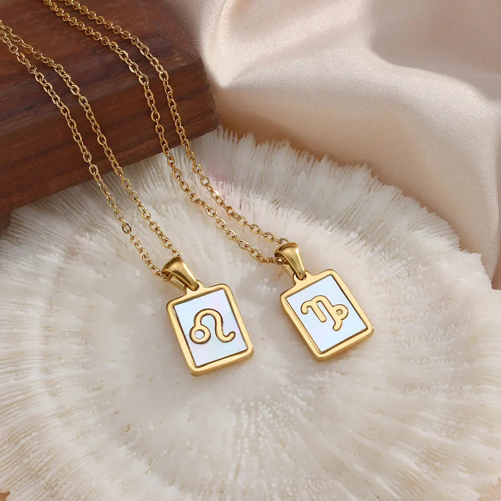 Collection of Necklaces Signos del Zodiac Perlado (18K Gold Plated)