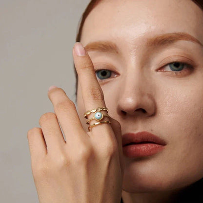 Turkish Eye Afrodita Ring (18K Gold Plated)