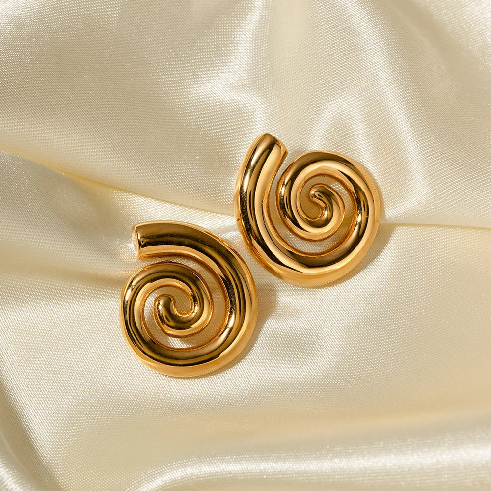Set Espiral Chunky: Necklace + Earring (18K Gold Plated)