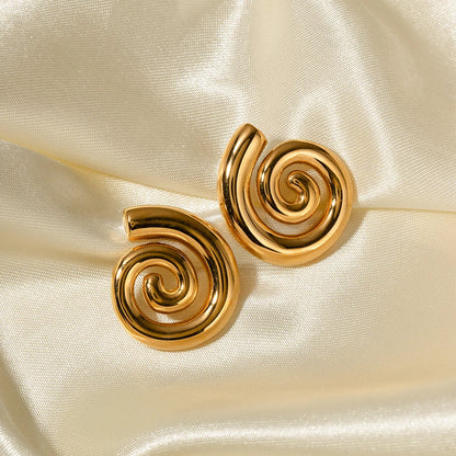 Set Espiral Chunky: Necklace + Earring (18K Gold Plated)
